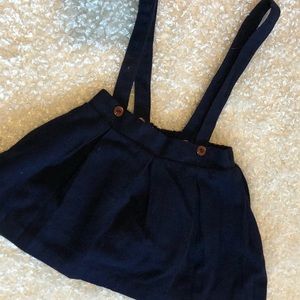 Size 3 navy blue pleated skirt with suspenders